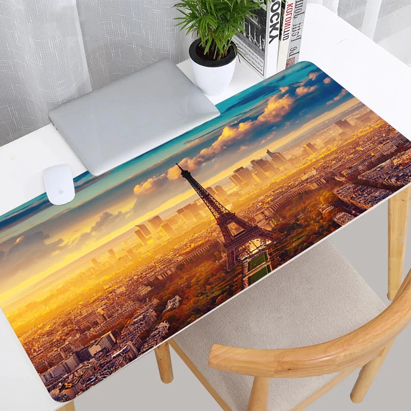 

Eiffel Tower Mouse Pad Large Gaming Accessories Varmilo Keyboard Laptop Ковер Pc Gamer Completo Tapis De Souris Anime Mousepad