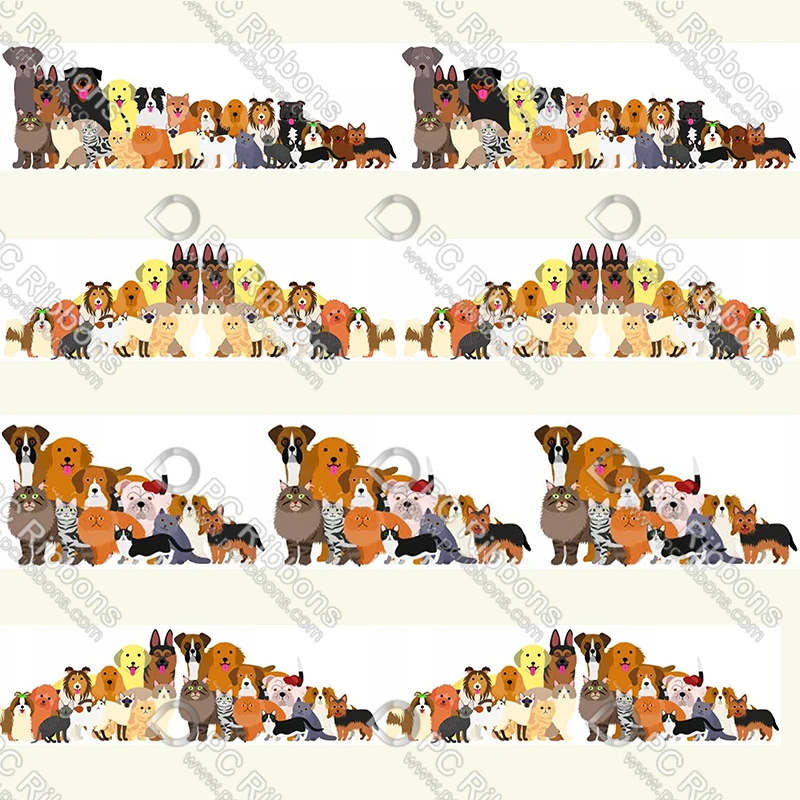 

16-75MM Cartoon Greyhound Printed Grosgrain&Satin Ribbon DIY Handmade Materials Christmas Wedding Gift Wrap Tape 50yards