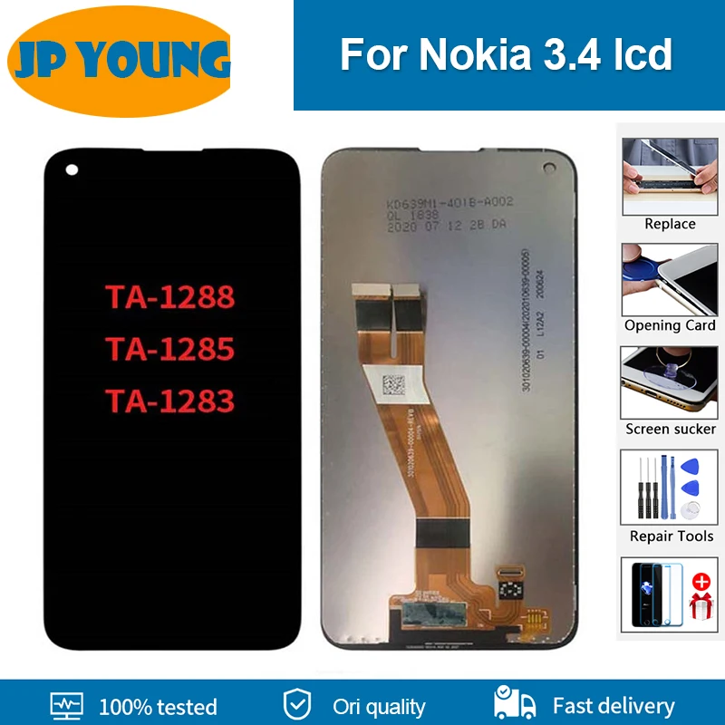 

Original for Nokia 3.4 LCD Display Touch Screen Digitizer Phone Replacement Part for Nokia TA-1288 TA-1285 Digitizer Assembly