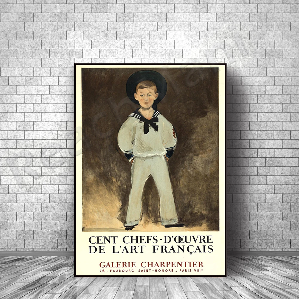 Edouard Manet-Cent Chefs-D'oeuvre De L'Art Francais, exhibition poster, abstract prints for wall art decoration