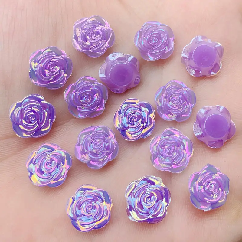 Mix Colors Cute Resin Rose Flowers Flatback Cabochon DIY Jewelry/Craft Decoration 12mm 120pcs -B56*2