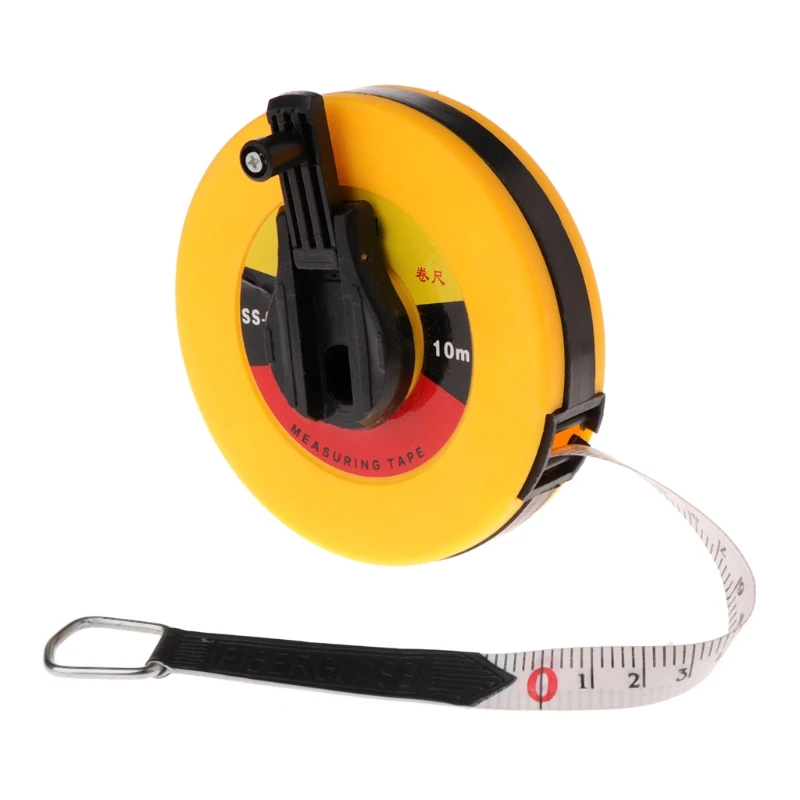 2024 New Fiber Measuring Tape 10/15/20/30m Hand-held Disc Flexible Ruler Wind Up Measure