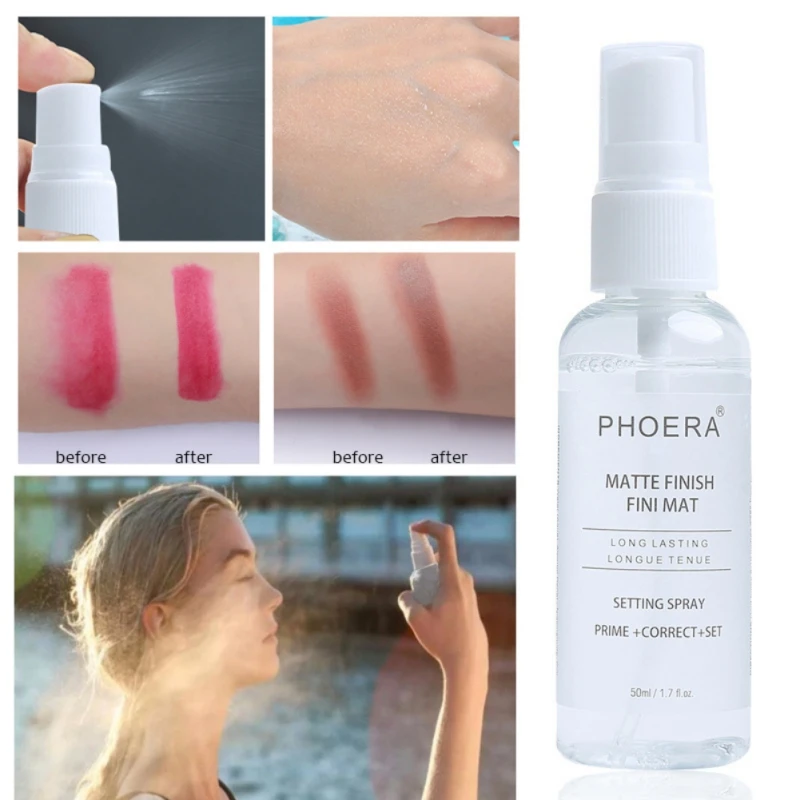 PHOERA Makeup Matt Bottle Setting Spray Moisturizing Oil-control Long Lasting Natural Makeup Fix Foundation Make Up Spray FW65