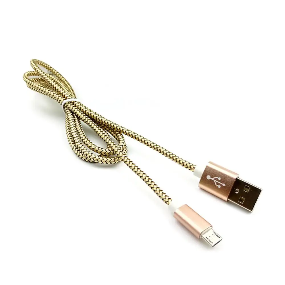 1m náilon trançado micro cabo de carregamento do telefone usb cabo de transferência de dados para android microfone acessórios