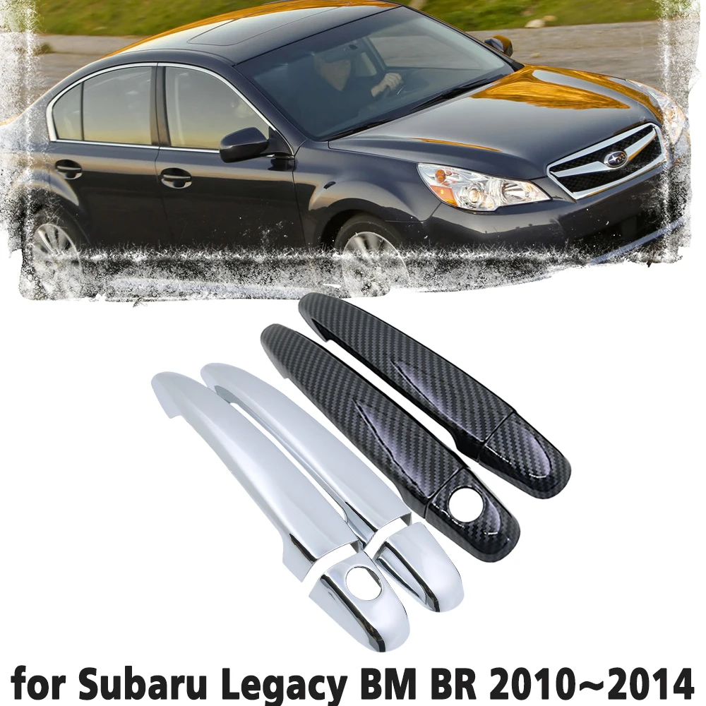 

Carbon Fiber Car handle Or Chrome Door Handles Protective Cover for Subaru Legacy BM BR MK5 2010~2014 Car accessories 2011 2012