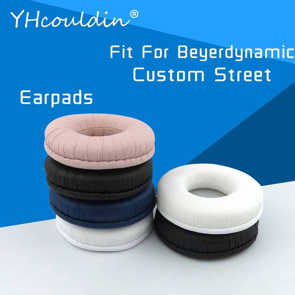 Earpads For Beyerdynamic Custom Street Headphone Accessaries Replacement Ear Cushions Wrinkled Leather Material