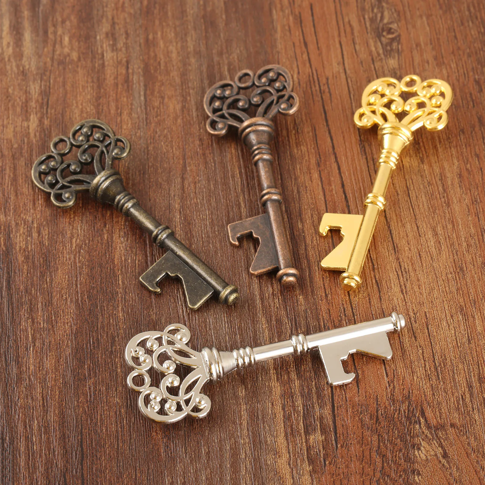 Crown Key Shape Bottle Opener Creative Open Beer/Can/Soda Metal Home Decor Party/Wedding Gift Portable Retro Bronze Sliver Gold