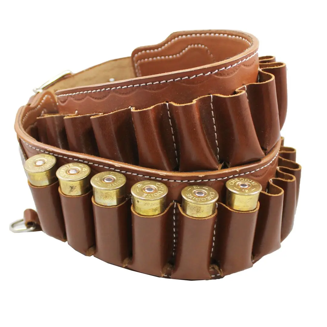 YT Hobby Bandolier Shotgun 12/20/30/36 Gauge Cartridges Belt Genuine Leather Ammunition Holder For Hunting