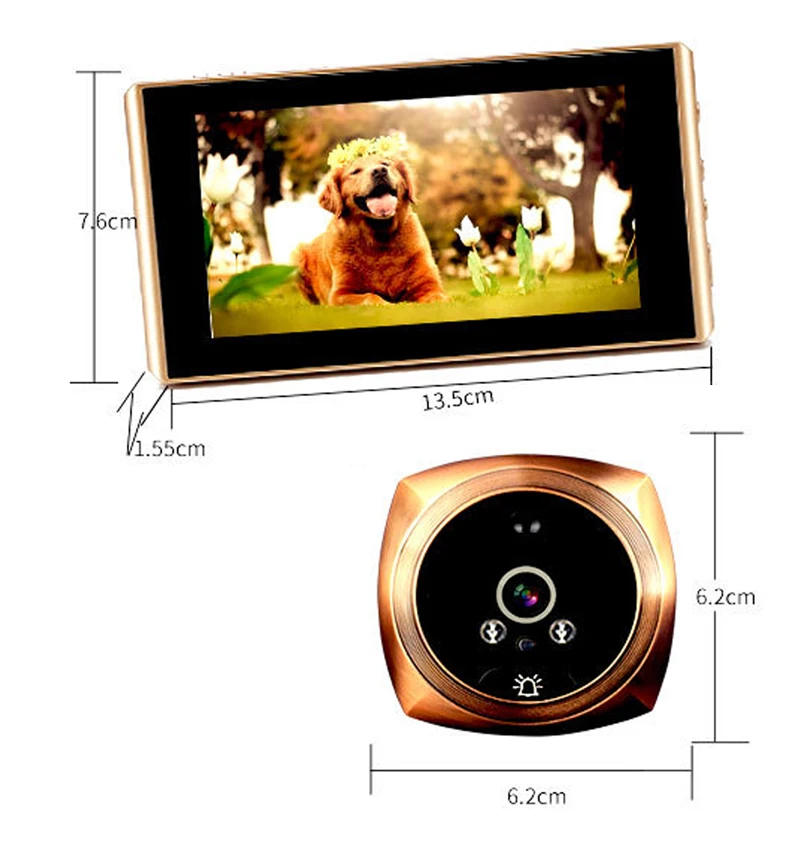 Auto Record Electronic Ring Night View Digital Door Viewer Entry Home Security Video Peephole Doorbell Camera Video-eye