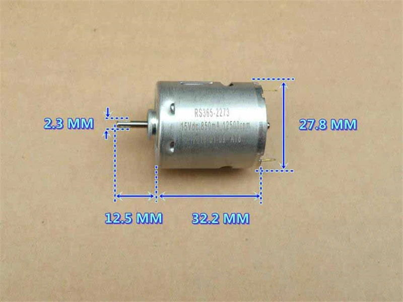 RS-365-2273 DC Motor Micro Front Ball Bearing Carbon Brush 12V 15V 18V 11300rpm-17500rpm High Speed Big Torque Electric Motor