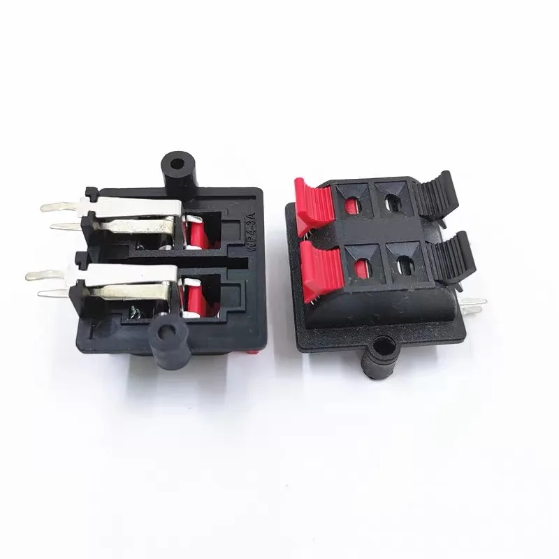 2pcs/lot WP Speaker double row 4 bit Amplifier Wire Clip Audio horn wire jack Socket WP4-3 Spring Terminal Switch test clip