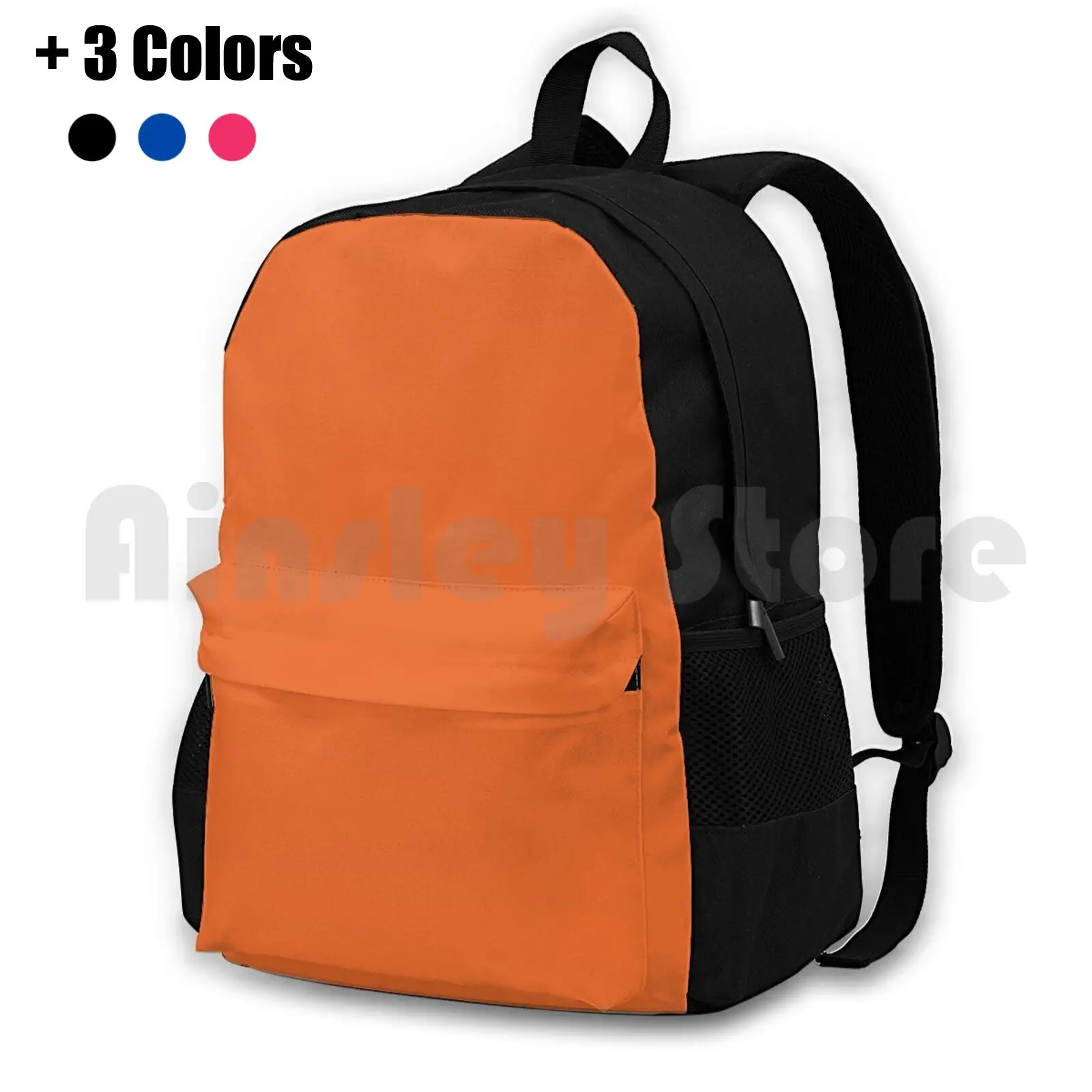 Plain Solid Deep Carrot Orange-Over 100 Shades Of Orange On Ozcushions Outdoor Hiking Backpack Riding Climbing Sports Bag Deep