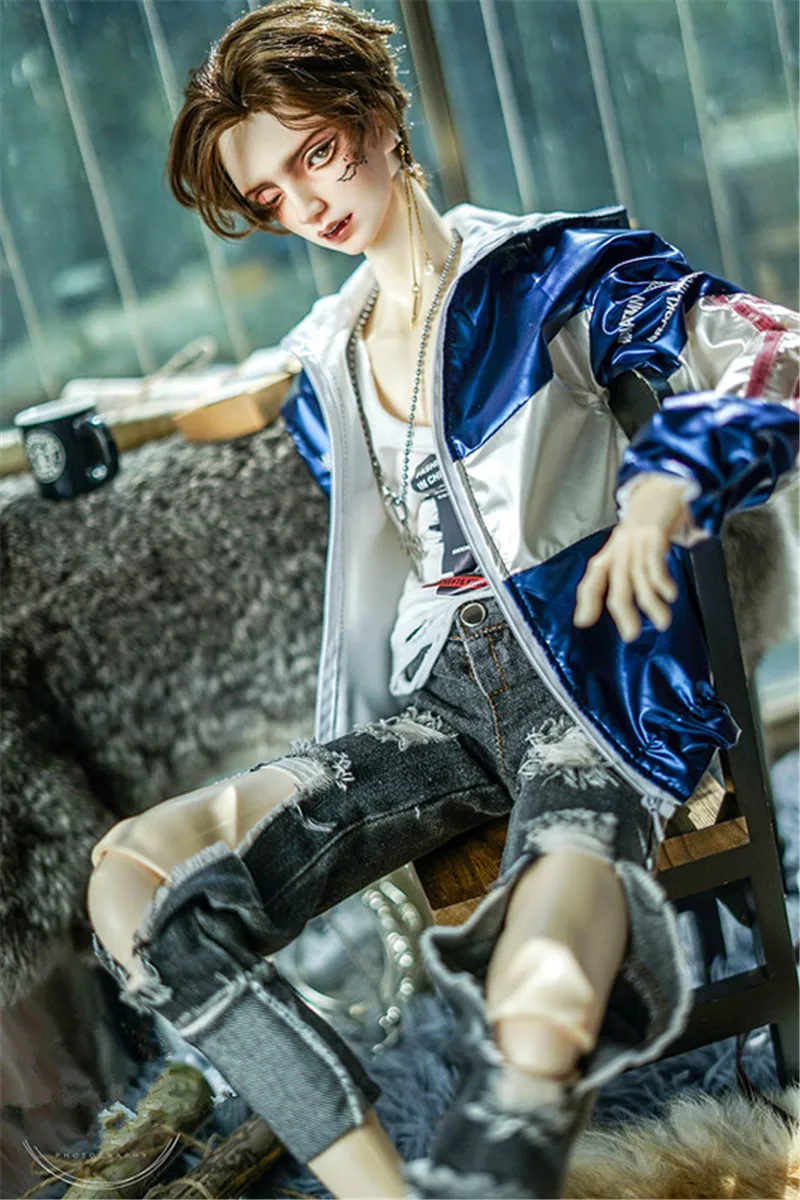 BJD doll clothing is suitable for 1/3 1/4 SD13 SD16 Uncle size fashionable new personality all-match cool jacket color jacket