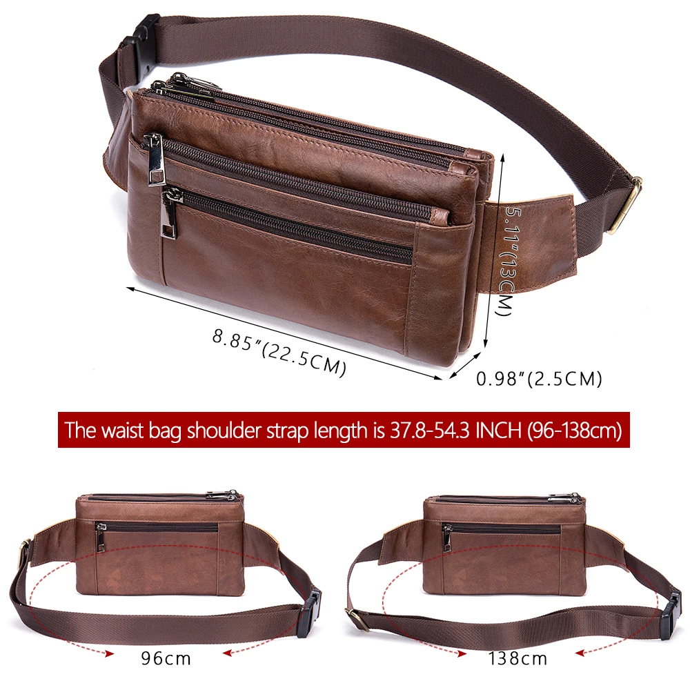 MVA Men Waist Bag Pack Travel Purse Casual Men\'s Leather Belt Bags heuptas Hip Bags Male Fanny Pack Leather Waist Bag For Men