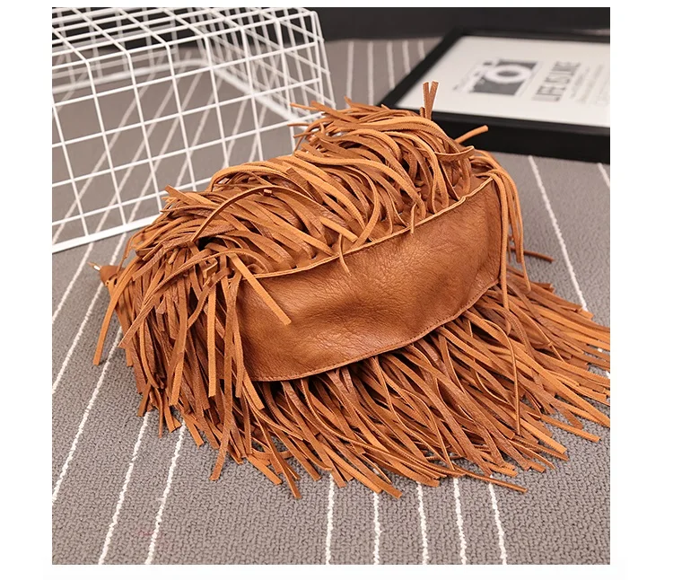 NIGEDU brand design Vintage women long Tassel bag Chain Crossbody Bags for Women Shoulder messenger bag Quality PU Handbags