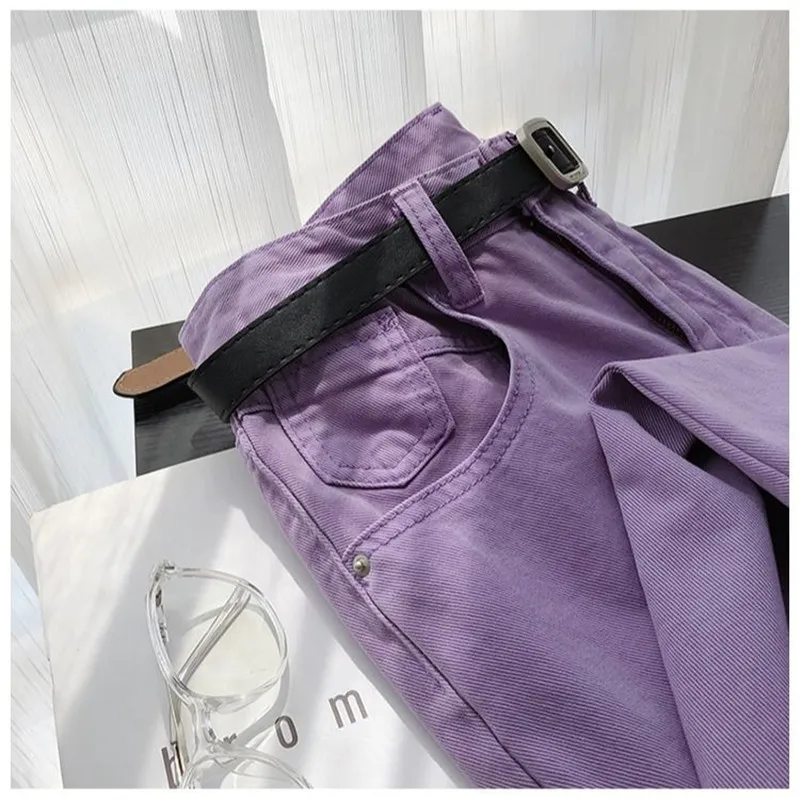 2020 White Purple Jeans Plus Size High Waist Denim Harem Pants Boyfriend jeans for Women Streetwear Loose Trouser vaqueros mujer