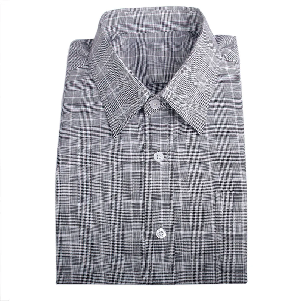 

Custom MADE 100% COTTON Glen Plaid Dress Shirts, BESPOKE Casual TAILORED Black White Glen Check Mens Dress Shirts 2020 Chemise