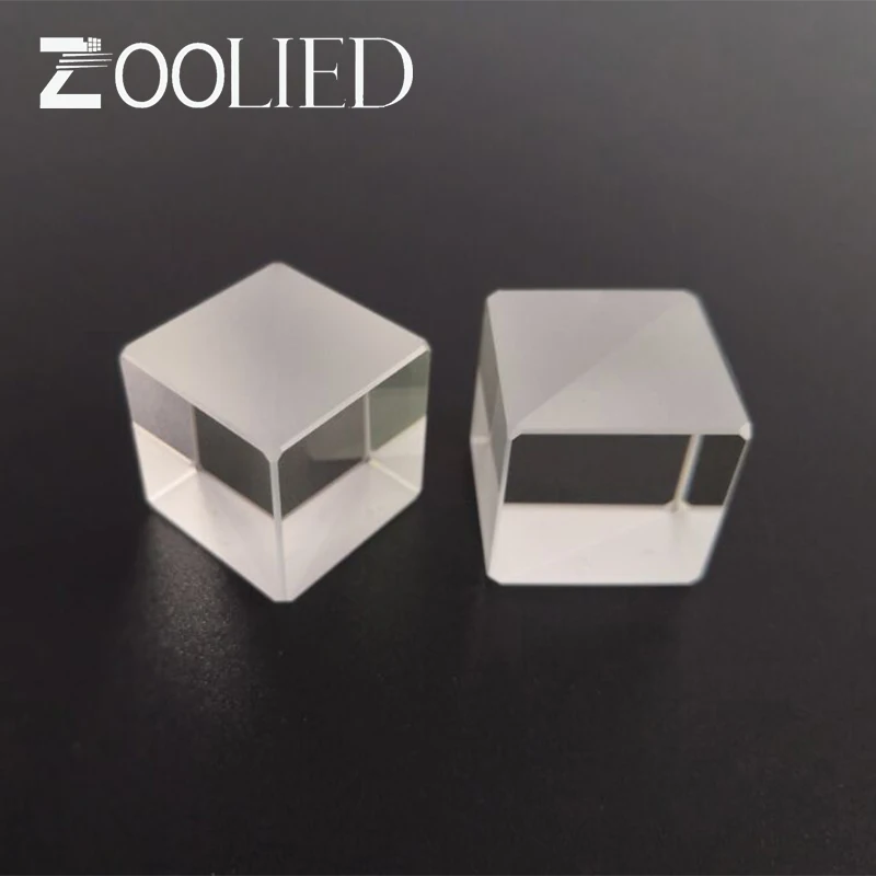 10*10*10 มม.แก้ว N-BK7 Splitter Prism Beamsplitter T: R = 50/50 @ 400-700nm ไม่มี Polarizing Splitter Cube Prisma NBS