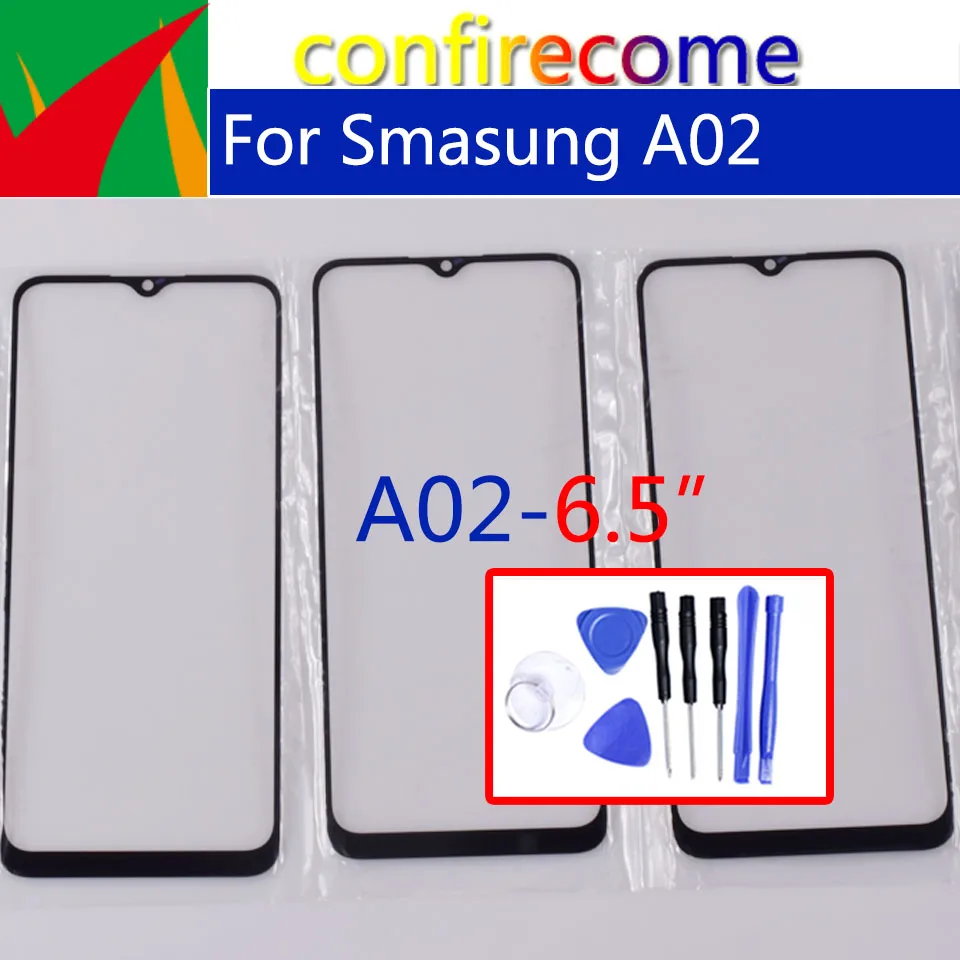 For Samsung Galaxy A02 A022F A022M Front Touch Screen Panel LCD Outer Glass Lens Repair With OCA Glue Replace Parts