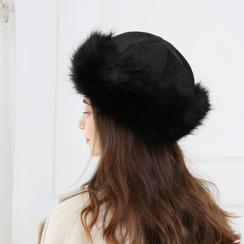 2024 Winter lmitation Fur Thickened Hat warm Hat, Breathable Comfortable Outdoor Travel Brimless women Hat