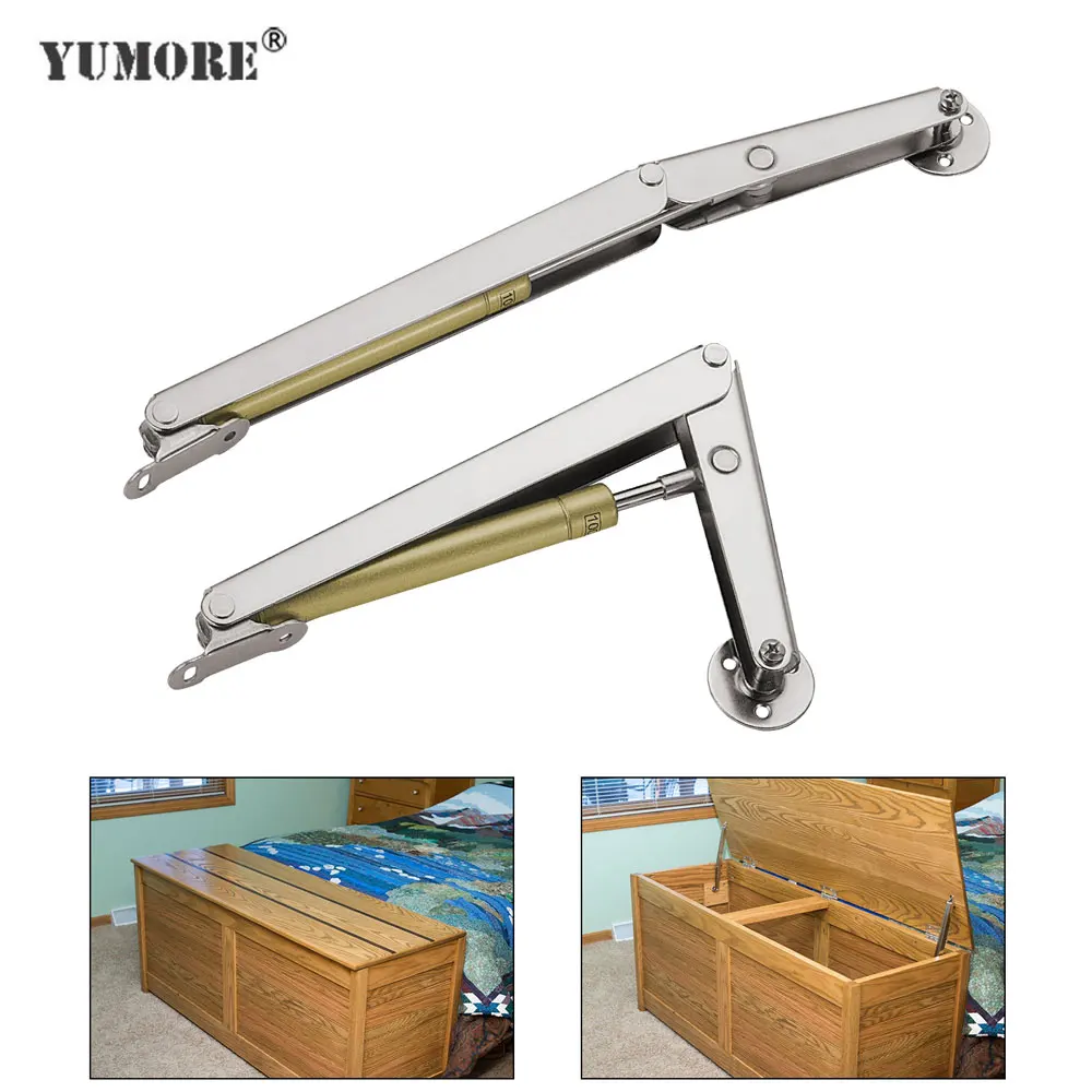 YUMORE 100N/200N Steel Gas Strut For Tatami Door Lift Support Rod Gas Hydraulic Spring Hinge Cabinet Door Kitchen Cupboard Hinge