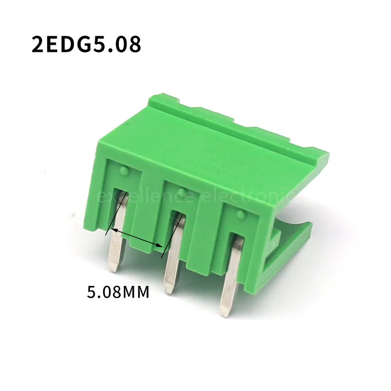 10PCS KF2EDGK 5.08 2EDG PCB 2PIN~12PIN Straight/Curved Needle Connector Plug-In Terminal Block 5.08MM Phoenix Contact Degson