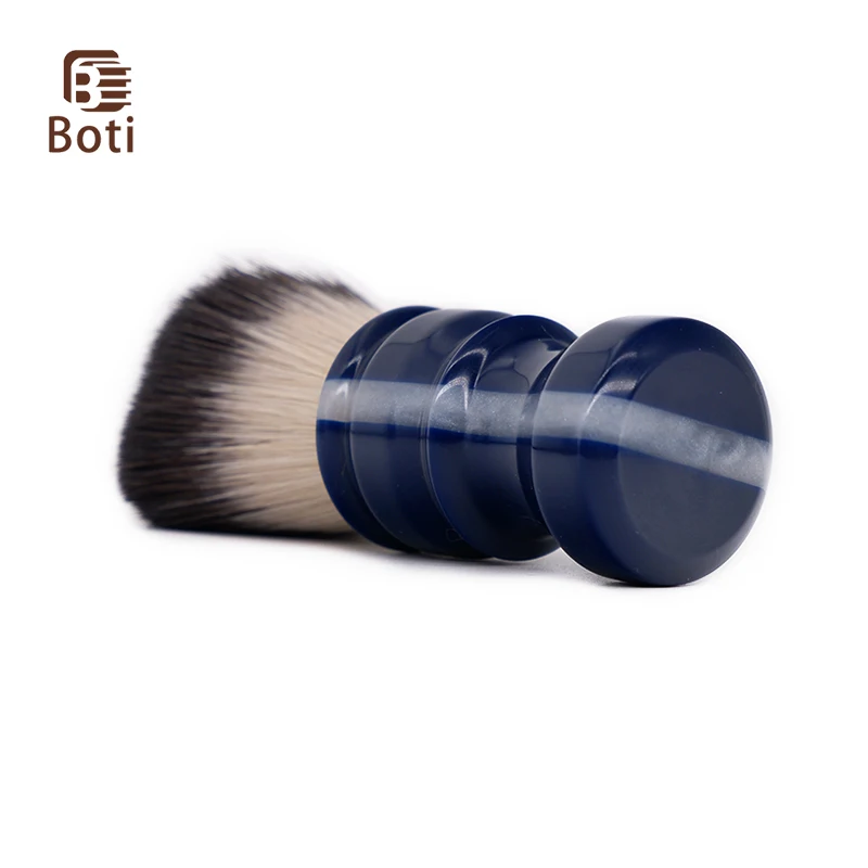 Boti brocha de afeitar con mango de resina Galaxy, pelo sintético de tejón negro de imitación, tipo de bombilla, producto de barba hecho a mano