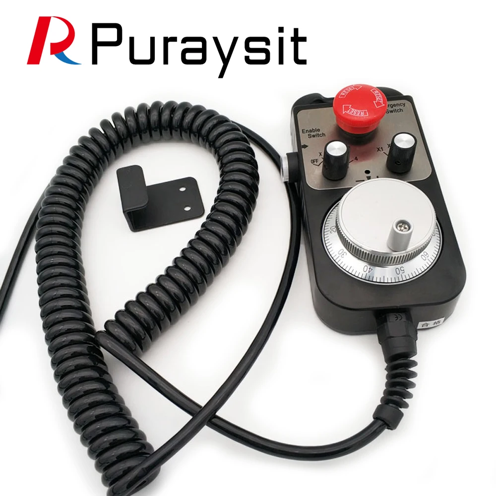 Puraysit CNC Pulse Generator 4/6Axis MPG Pendant Handwheel 5V for FAGOR GSK   FANUC System 5V Manual Pulse Generator