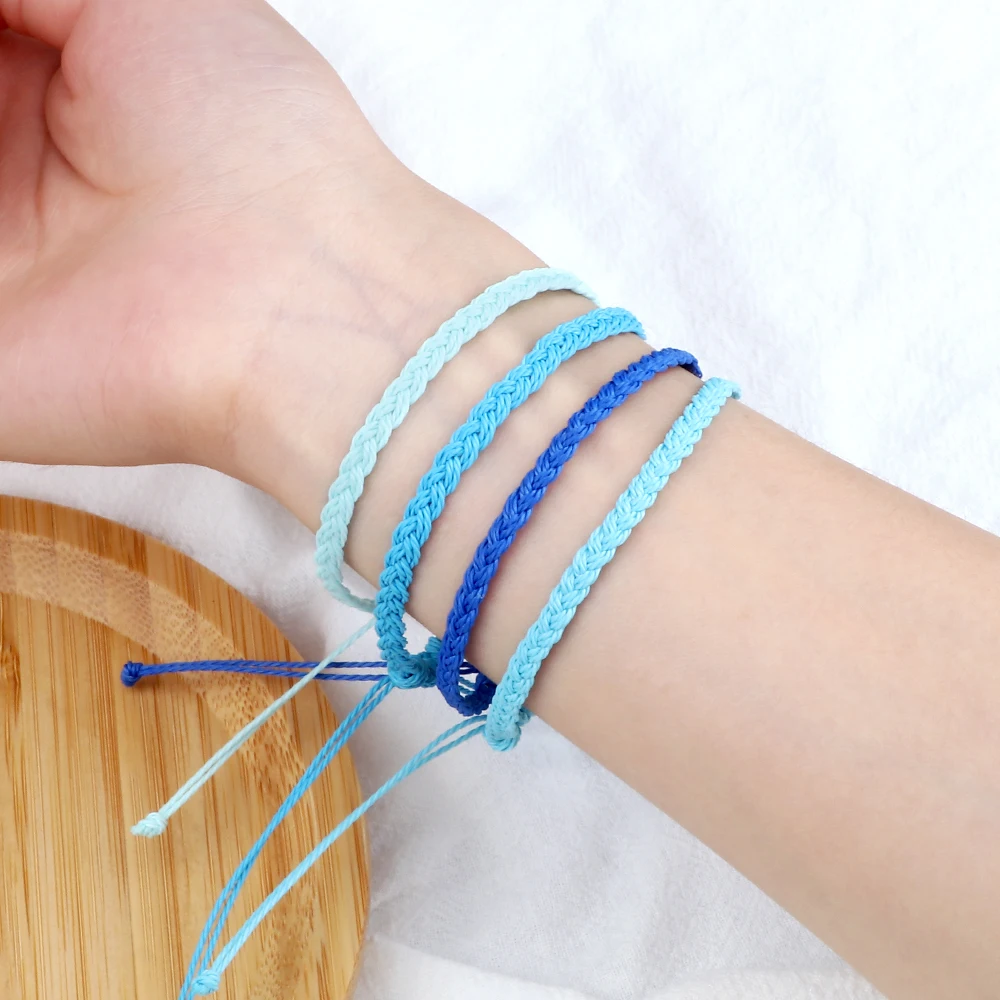 Verstellbares wasserdichtes Wachsschnur-Armband für Damen und Herren, handgefertigt, gewebt, tibetisch-buddhistisches Armband, Freundschaft, Glücksgebet, Schmuck – Detail 11