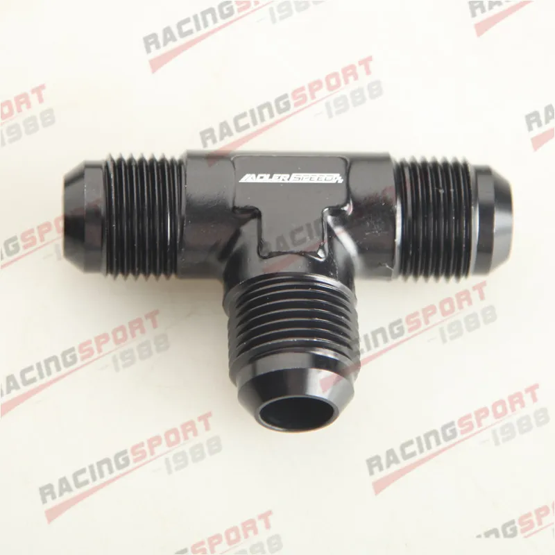 3 Way Tee T-piece Fitting Adapter AN10 10 AN AN-10 Male Flare Aluminum Black