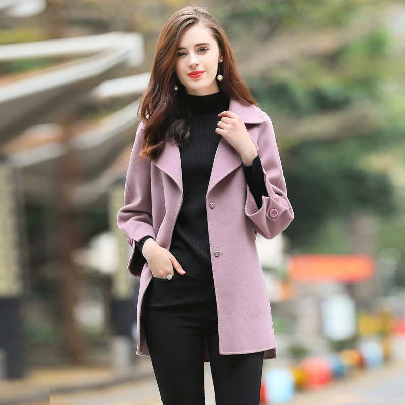 

New Autumn Winter Coat Women 100% Wool Coat Female Spring 2020 Women's Jacket Double-side Cashmere Coats Outerwear