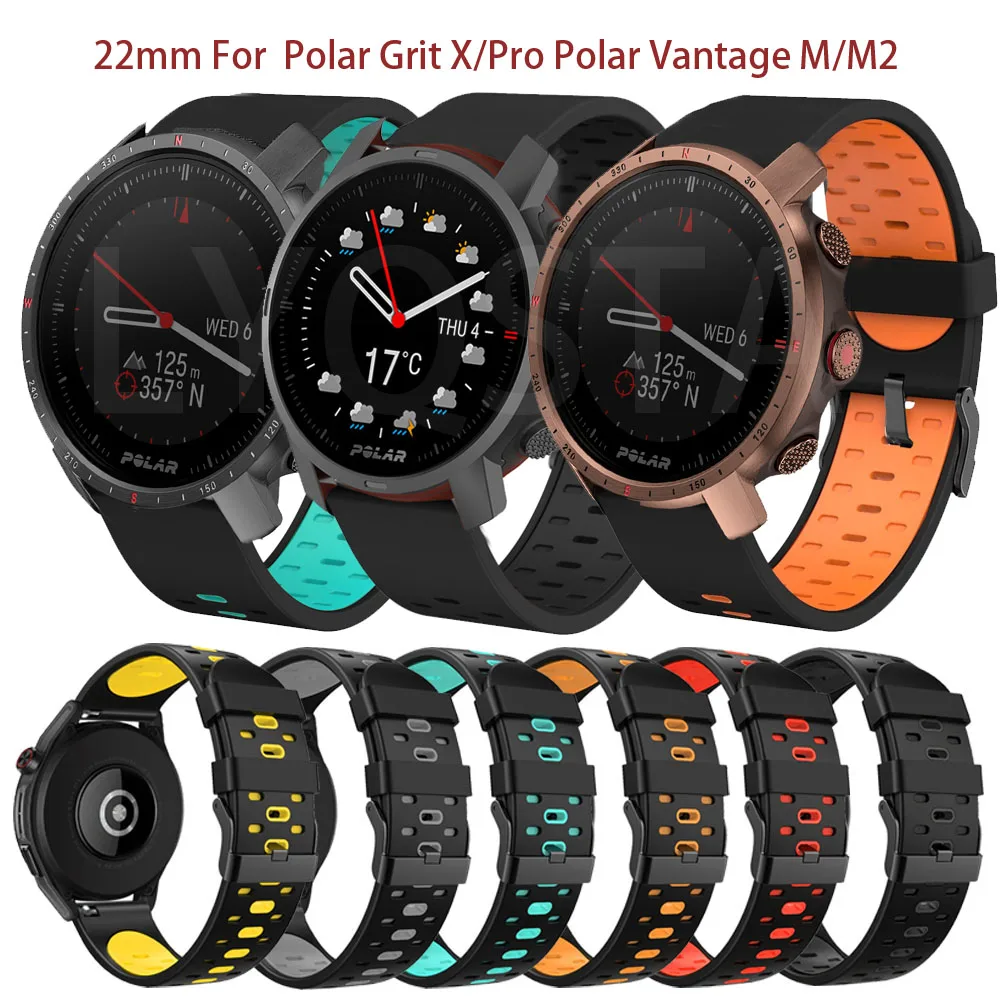 Silicone Strap For Polar Grit X Pro Smart Watch Band 22MM Bracelet Wrist Straps For Polar Vantage M/Vantage M2 Quickly Install