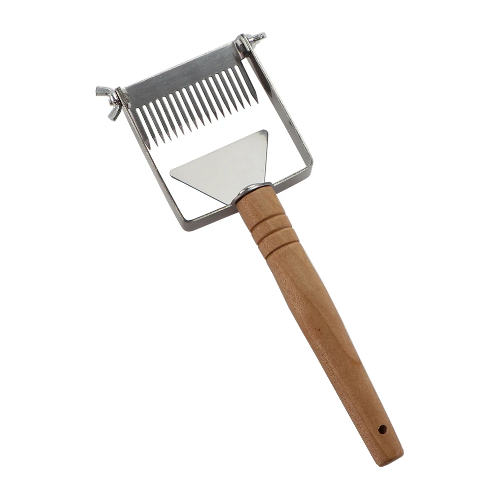 Multifunctional Beehive Honey Cutter Uncapping Fork Wooden Handle Honeycomb Scraper Stainless Steel Knife Shovel Beekeeping Tool