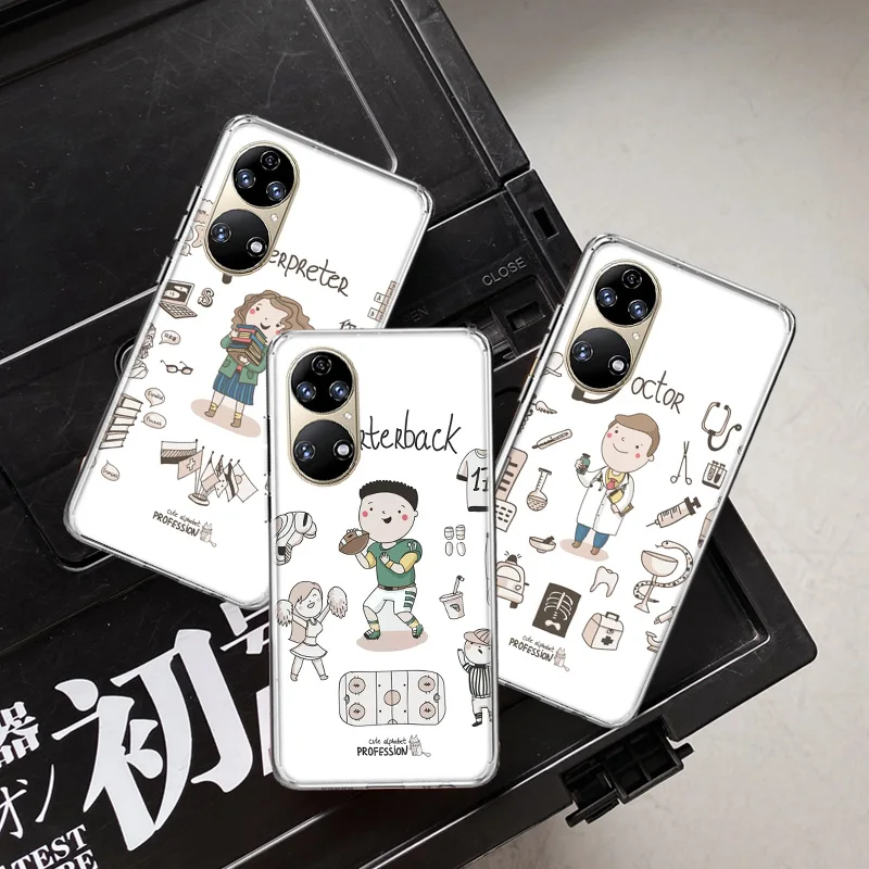 Teacher Artist Chemist Doctor Judge Phone Case For Huawei P50 Pro P40 P30 Lite P20 P10 Mate 40 Pro 30 20 Lite 10 Cover Shell Coq