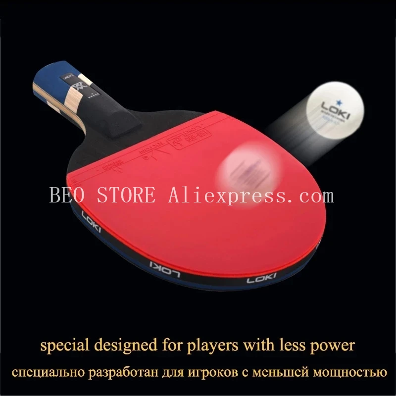 

LOKI New 6 Star Sticky Table Tennis Racket 7 ply Carbon Blade PingPong Bat Pimples in Ping Pong Paddle for Fast Attack