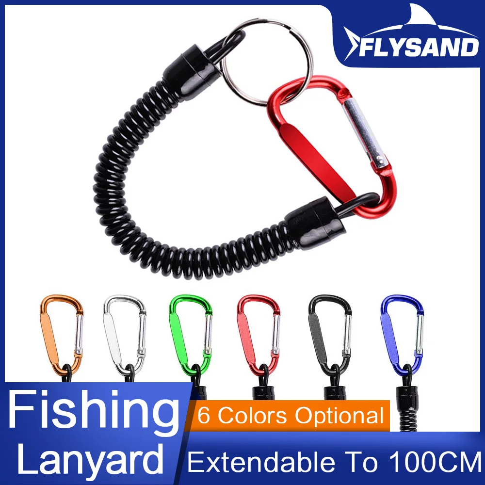 FLYSAND Practical Extendable Fishing Lanyards Boating Kayak Camping Secure Pliers Lip Grips 6 Colors Optional Fishing Accessory