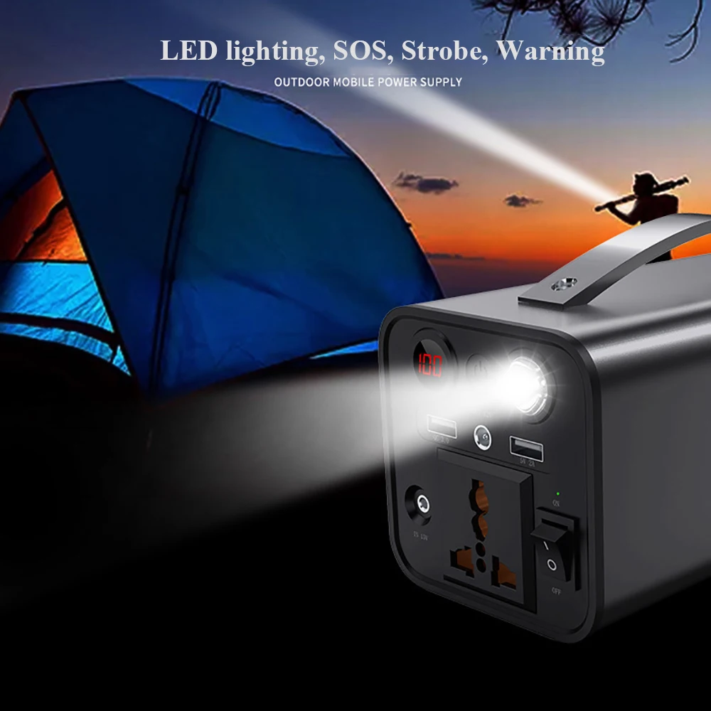 220V 68000mAh Generator Battery Charger 180W Portable Power Station Outdoor Emergency Power Supply Camping Power Bank Inverter