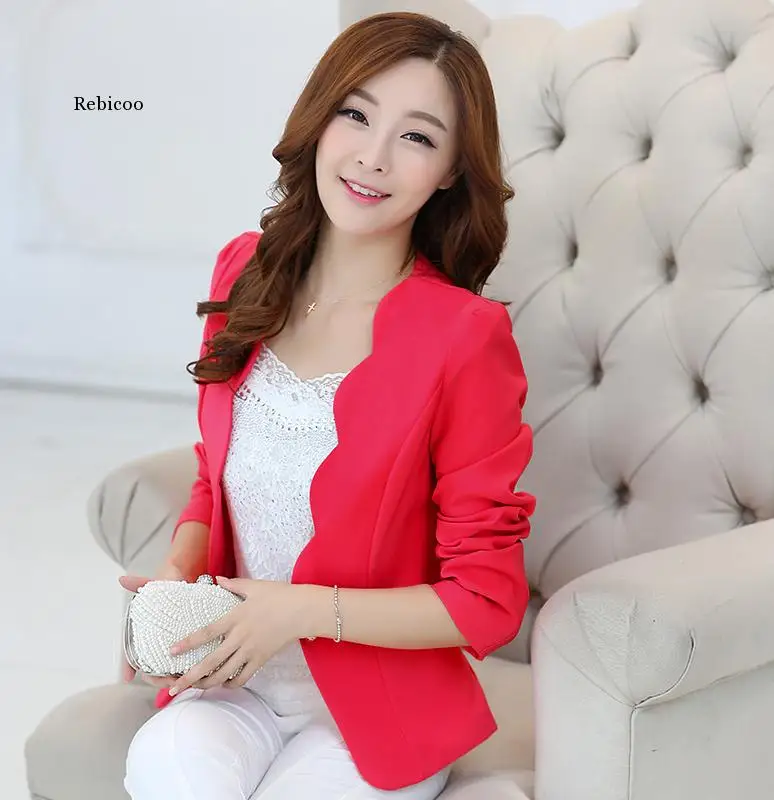 

Spring Women Blazers Jackets Small Chiffon Suit Jacket