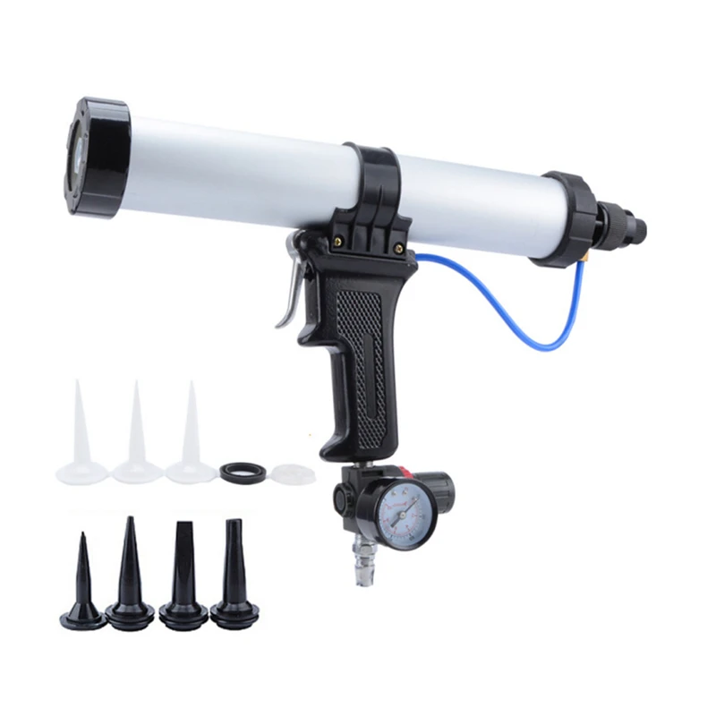 400ml Pneumatic Glass Glue Gun Speed Adjustable Air Gluer Quick Wind Exhaust Sausage Type Soft Package Viscose Combo 1