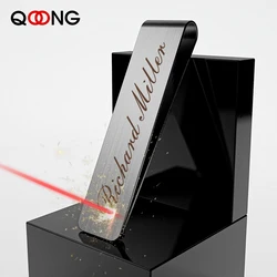 Custom Lettering Stainless Steel Man Women Pocket Money Clip Dollar Metal Clamp Card Clips Credit Cards Money Holder ML1-002