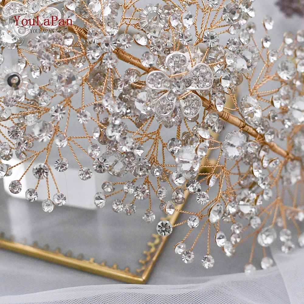 TOPQUEEN  Wedding Belt Flower Girl Sash Formal Dress Belts for Women Gold Jeweled Belt for Formal Dress Sparkly Belt SH240-G