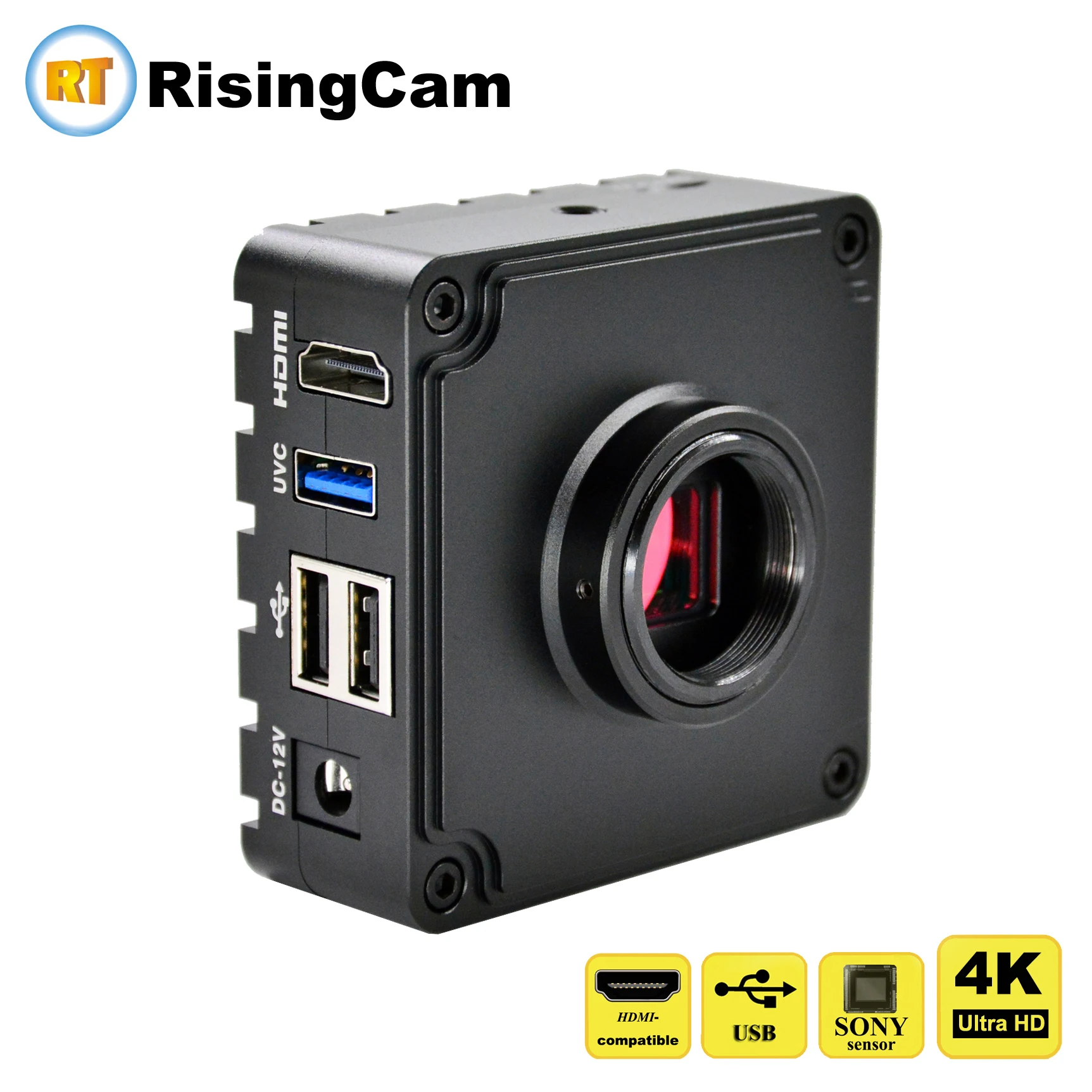 RisingCam nowy 4K FHD 60fps wyjście HDMI i USB SONY imx334 czujnik cyfrowa przemysłowa kamera mikroskopowa 4K do naprawy lutowania