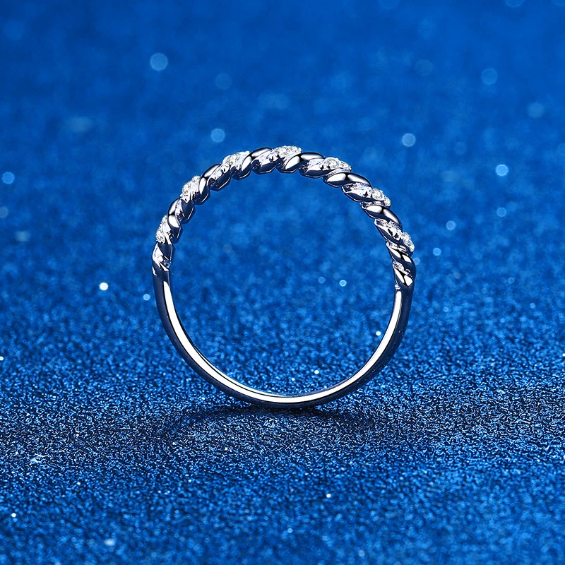 Cincin Keabadian Nyata Moissan - Moissanite Eternity Band Ring Stackable ulasan dan harga
