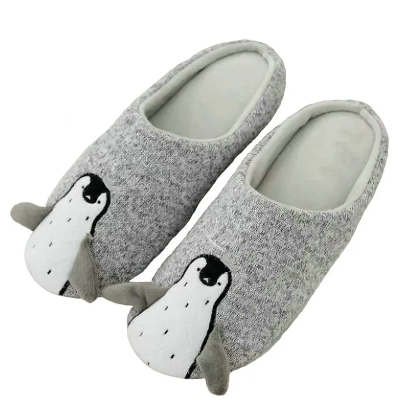 Big Size Penguin Animal Pattern Home Slippers Women/Men Indoor Shoes For Bedroom House Adult Guest Soft Bottom Flats