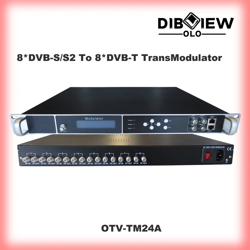 TM24A 8 Way Frequenices FTA Tuner Dvb-S2/S To 8 Way Transponders DVB-T Catv RF Modulator Remodulator Transmodulator