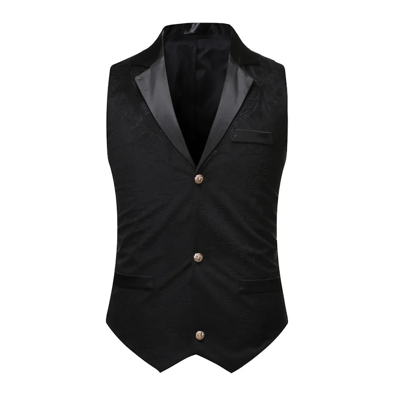 Mannen Pak Vest Business Wedding Mouwloze Ready-To-Wear Punk Vest Zwart Жилетка Мужская