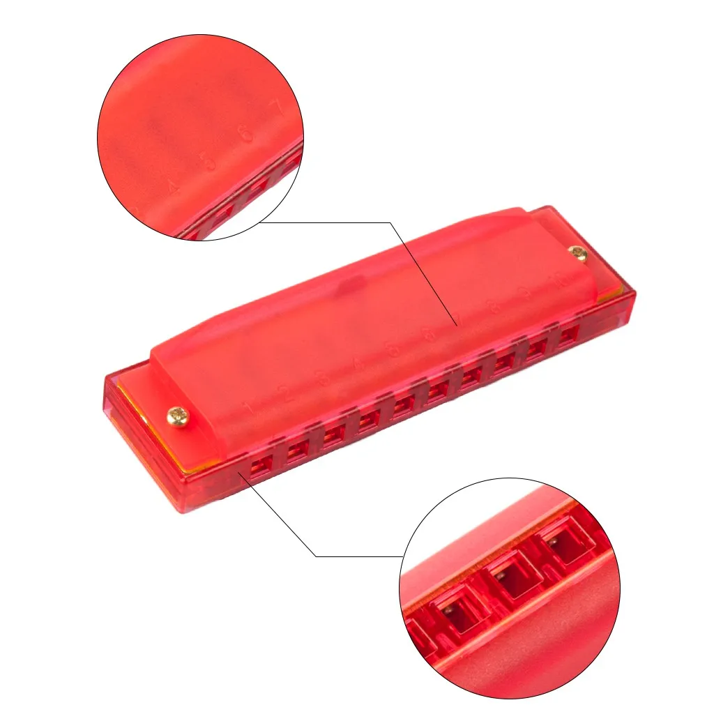 Plastic Child Harmonica 10 Holes Kids Enlightenment Learning Musical Instrument Children Toys Christmas Gift