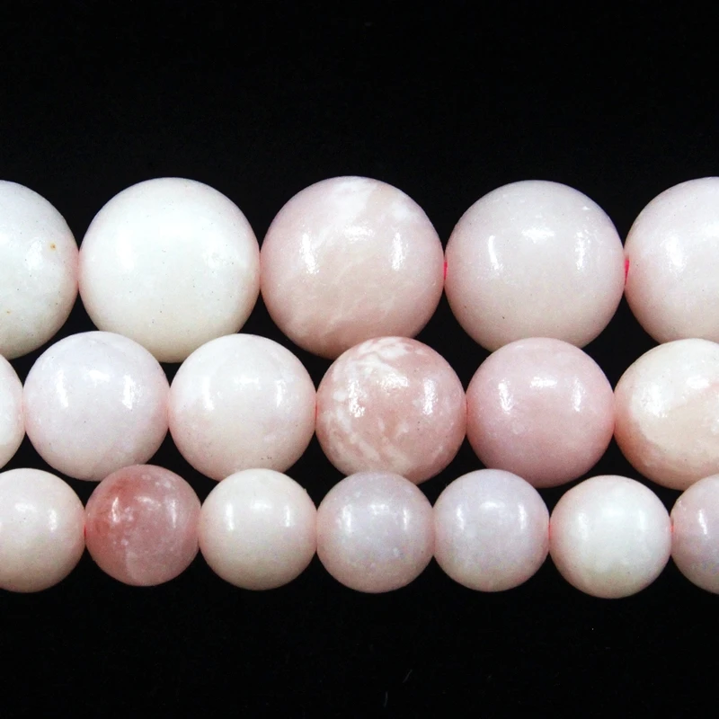 Natural Pink Opal Round Loose Beads Strand 6/8/10MM For Jewelry DIY Making Necklace Bracelet