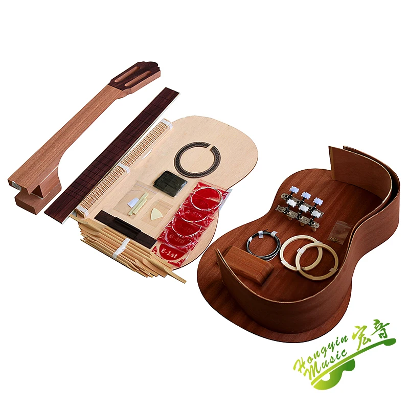 classic guitar DIY Kit folk ballad single guitar accessories package spruce solid wood side back plywood Rosewood fingerboar