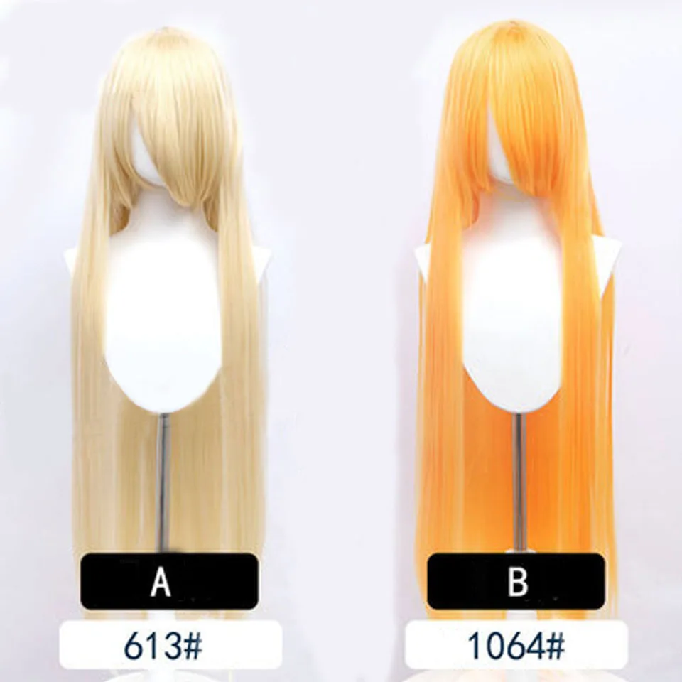 AOSI 100 cm lange gerade Cosplay-Haar-Synthetik-Perücke, Schwarz, Weiß, Rot, Rosa, Braun, Gold, Blau, Damen, hitzebeständig, Anime-Perücken – Detail 9